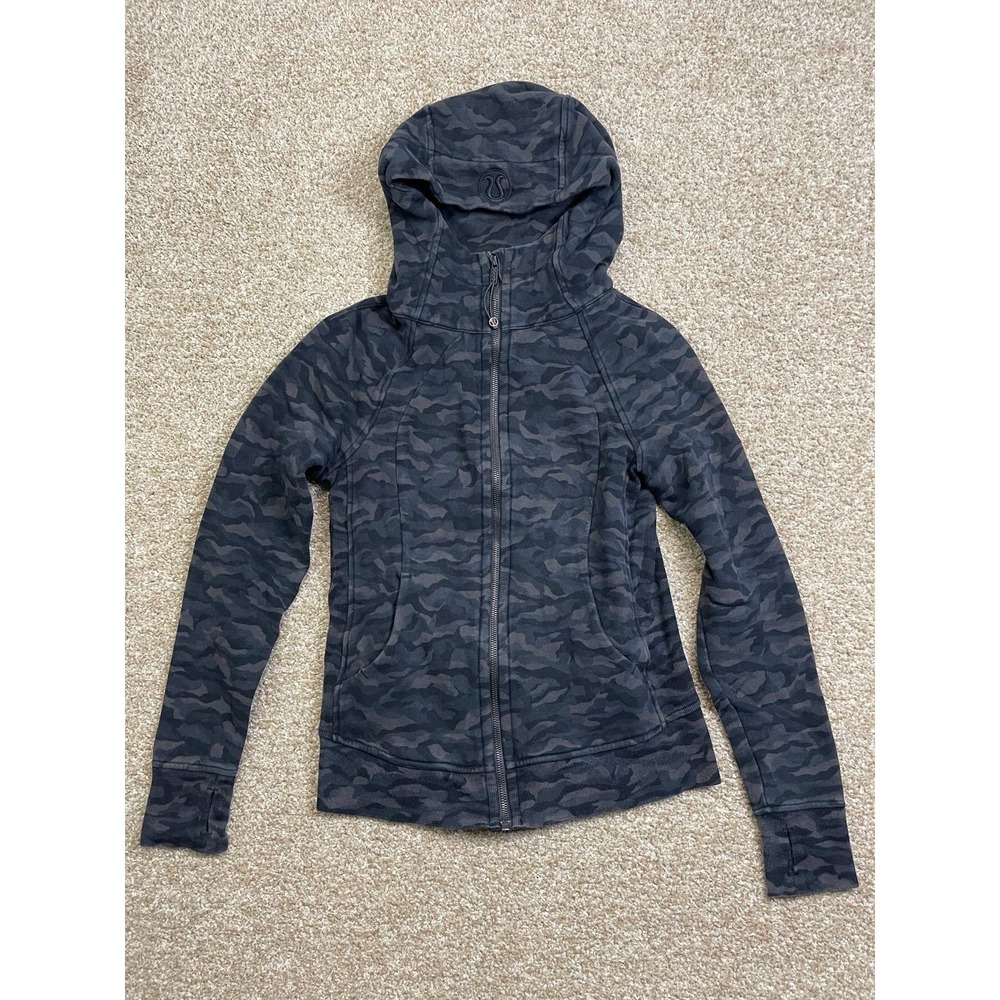 lululemon athletica Women's Black Camo Zip-Up Hoodie